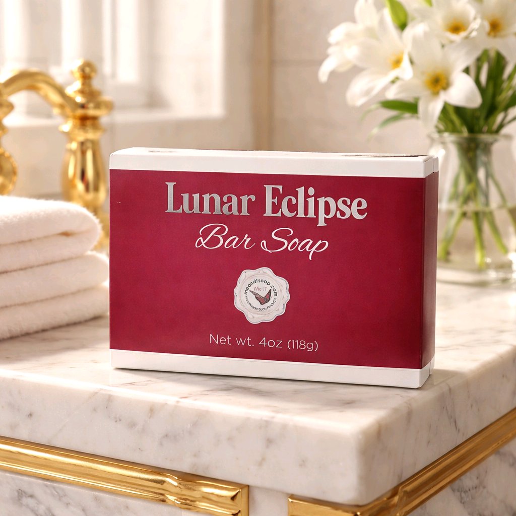 lunar eclipse bar soap box on a counter