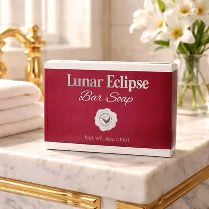 lunar eclipse bar soap box on a counter