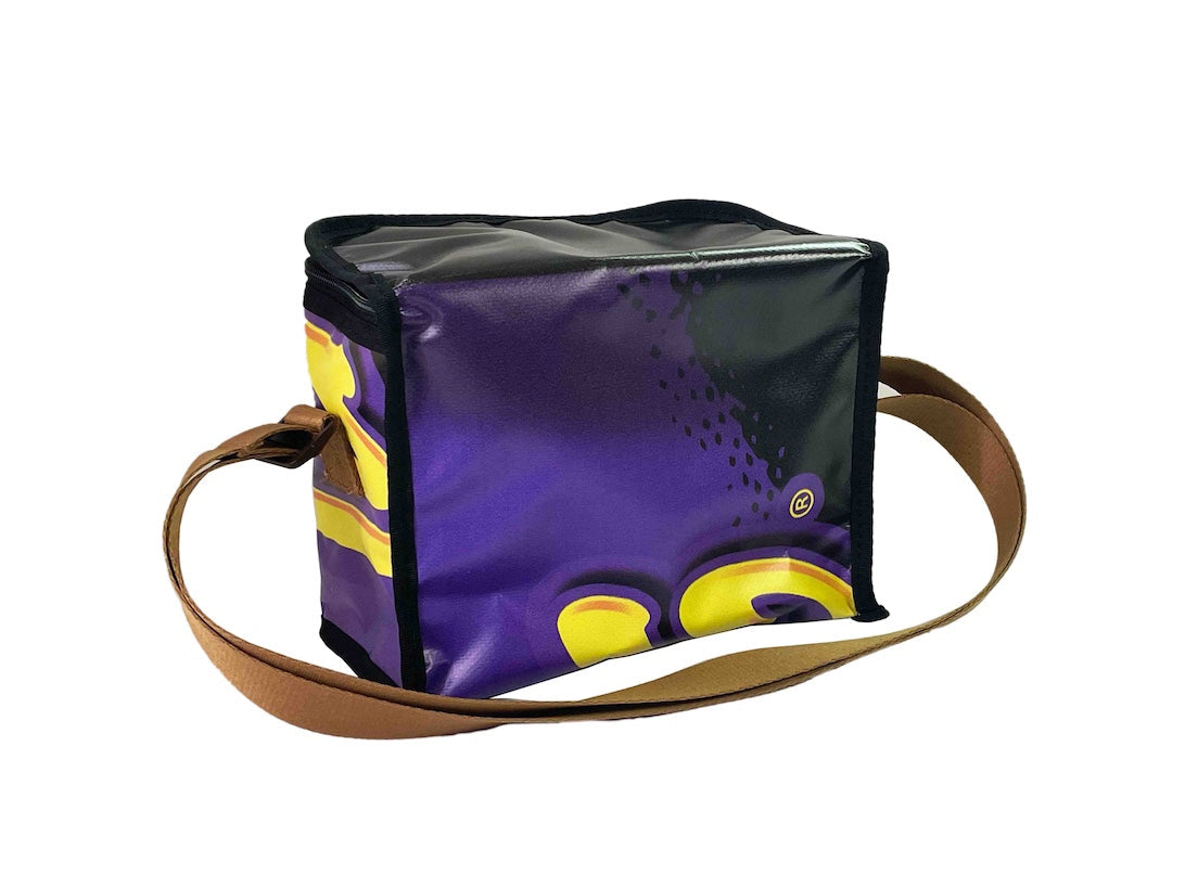 lunch bag cat food package pink & yellow