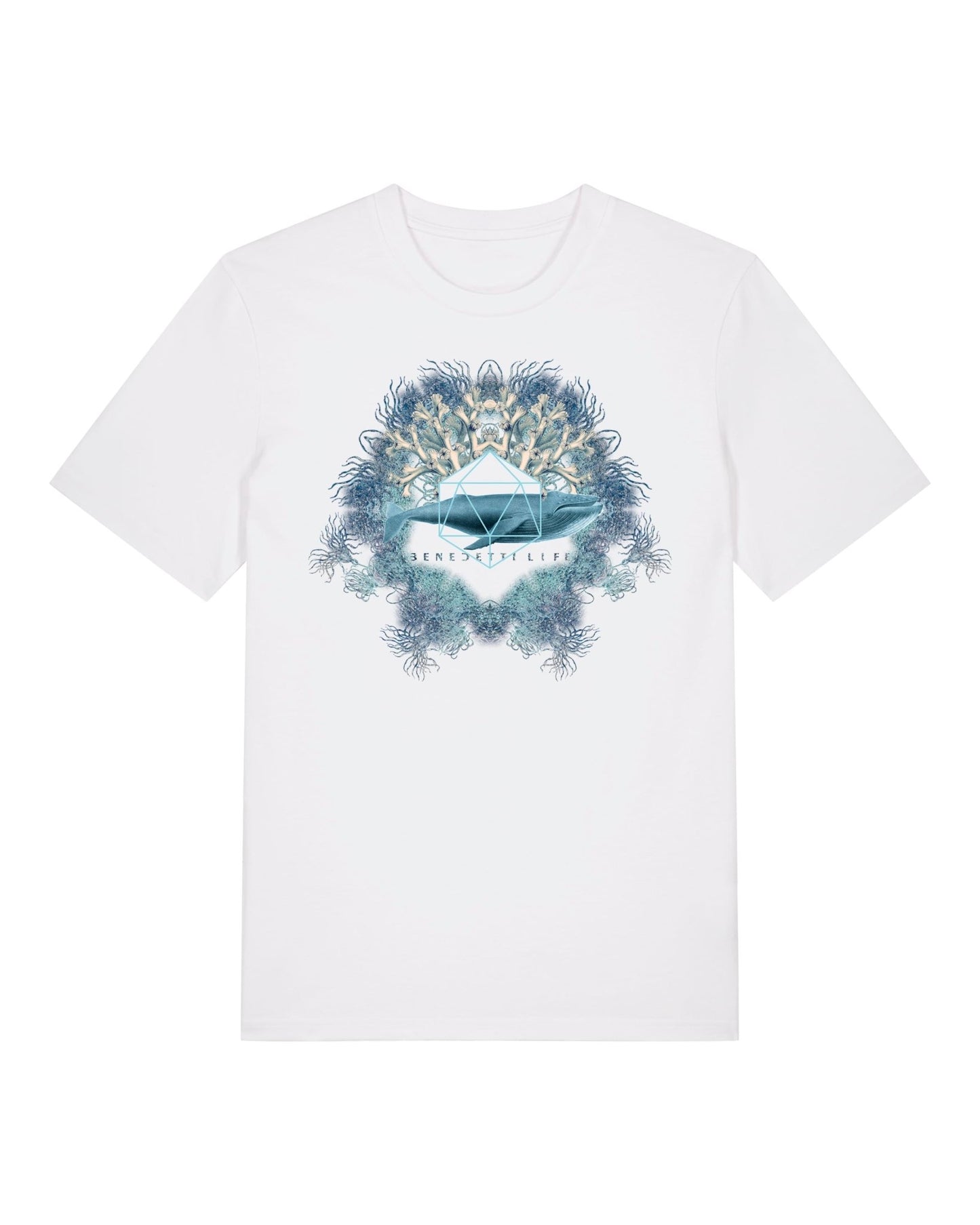Unisex Icosahedron White Eternal T-Shirt - Vegan America