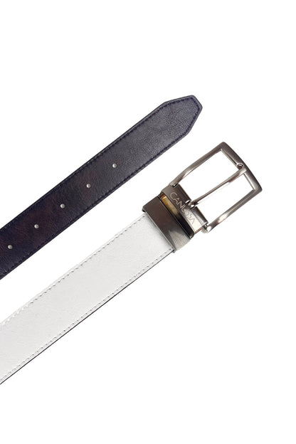 Second life | Reverse reversible belt – White/Chocolate