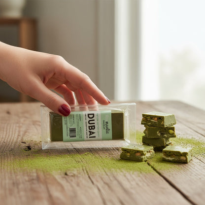 Matcha Cotton Candy Angel Hair Dubai Chocolate bar.90g