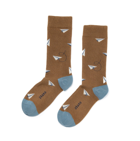 Maverick Crew Socks in Dark Bronze from Zkano