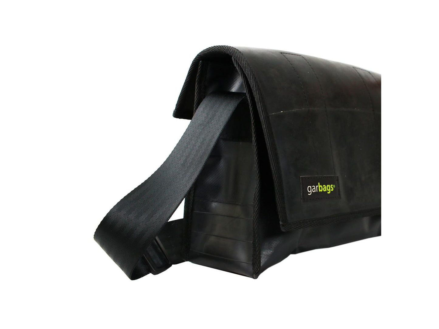 messenger bag M publicity banner & inner tube black - Vegan America