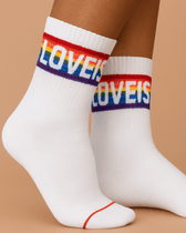 Love is Love Voice Sock White - Vegan America