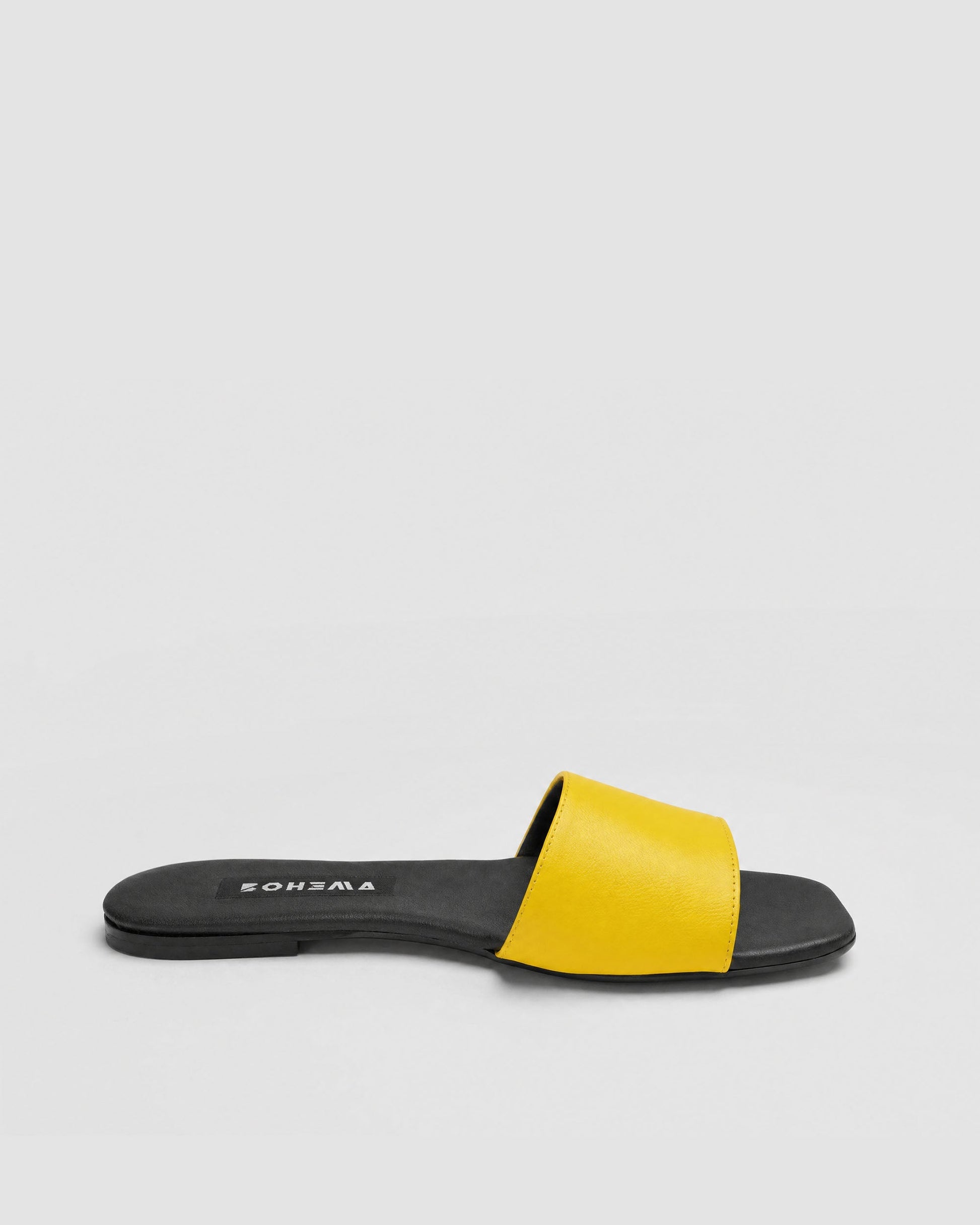 Mellow Slides Shoes Yellow, Vegan Corn Leather, Women's