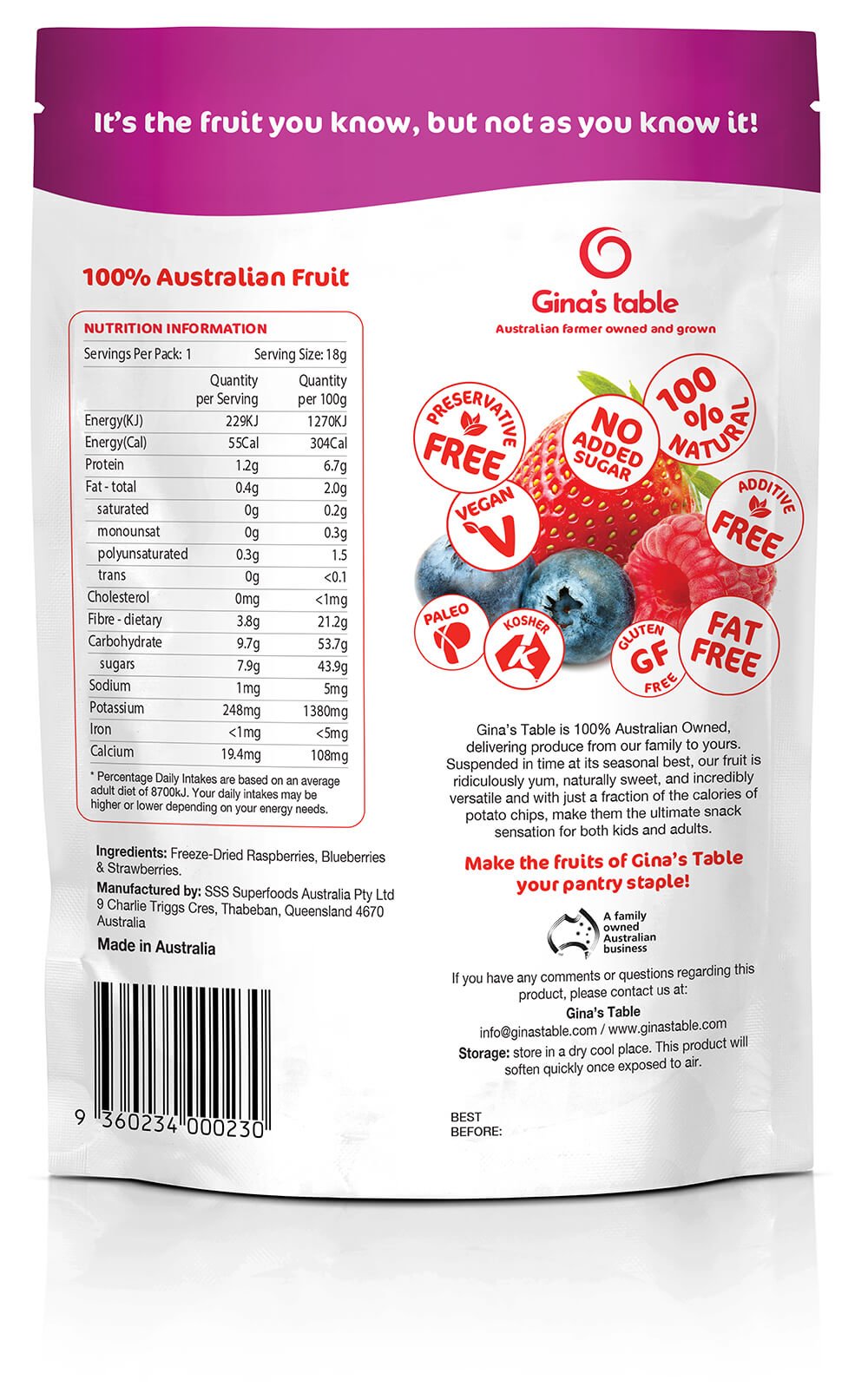 Freeze Dried Mixed Berries - Vegan America