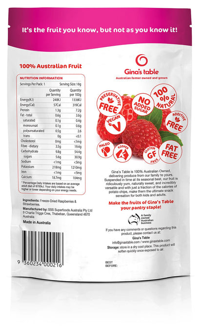 Freeze Dried Raspberries with Strawberries - Vegan America