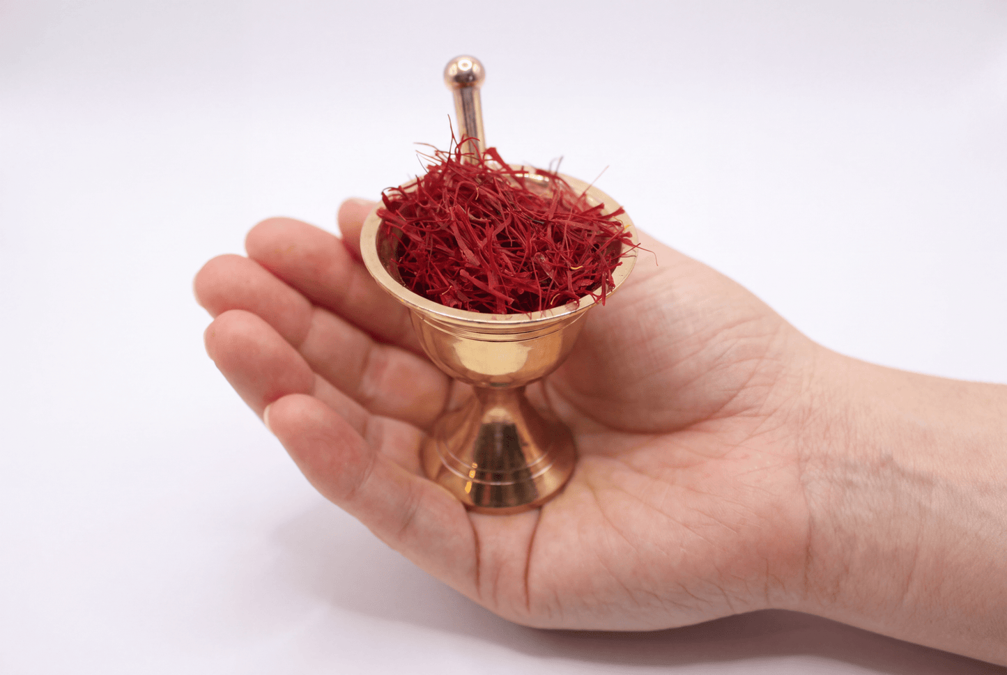 Mini Brass Mortar & Pestle for Saffron – Traditional Handcrafted Design - Vegan America