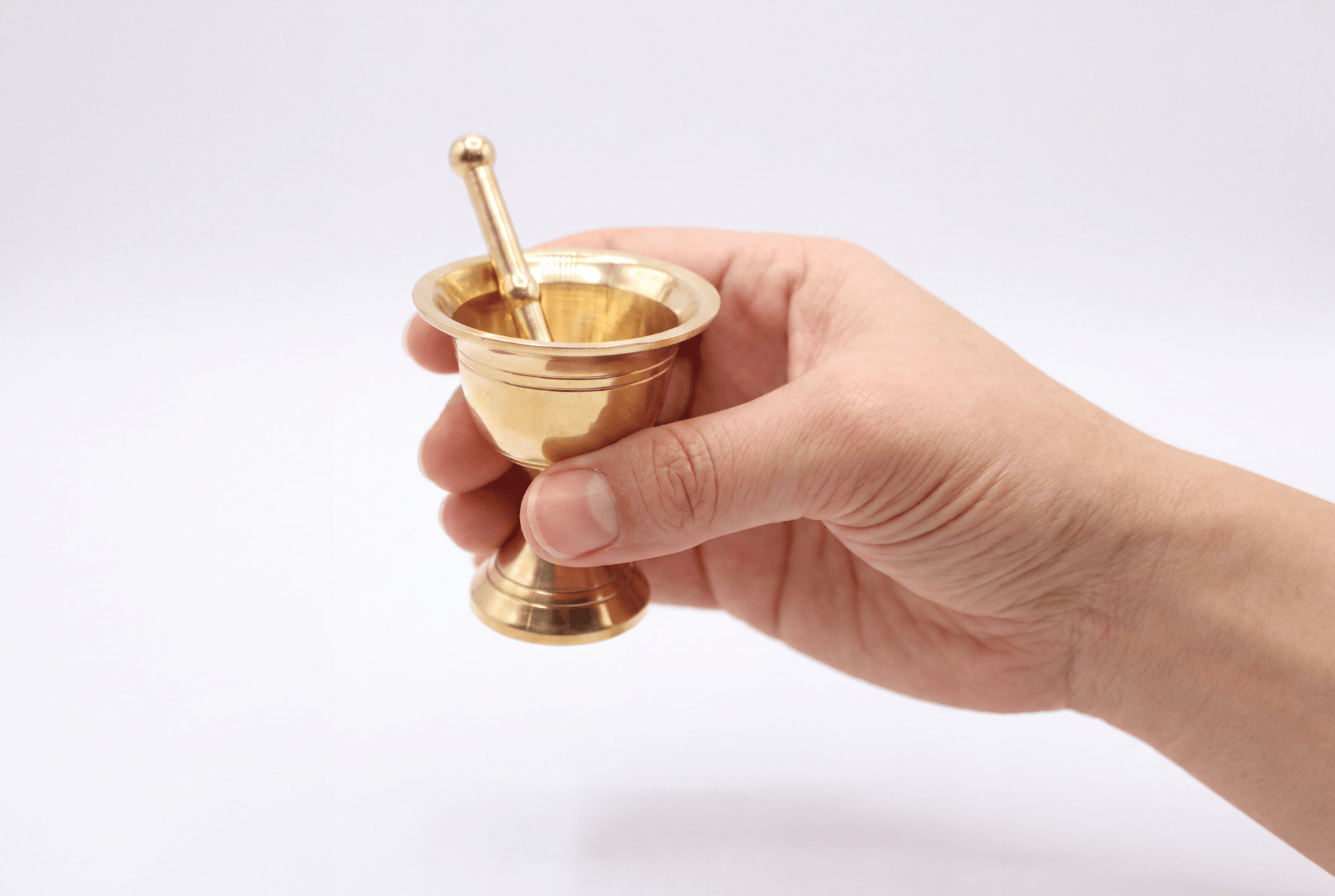 Mini Brass Mortar & Pestle for Saffron – Traditional Handcrafted Design - Vegan America