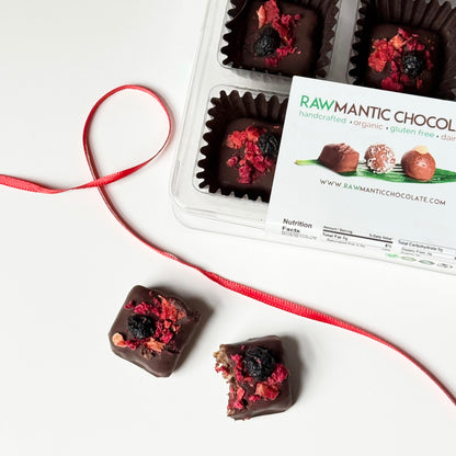 Mixed Berry Chocolate Truffles. Box of 12 truffles