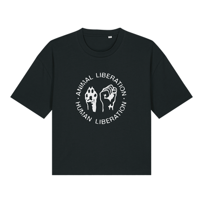 Animal Liberation Human Liberation Women's Boxy T-Shirt - Vegan America