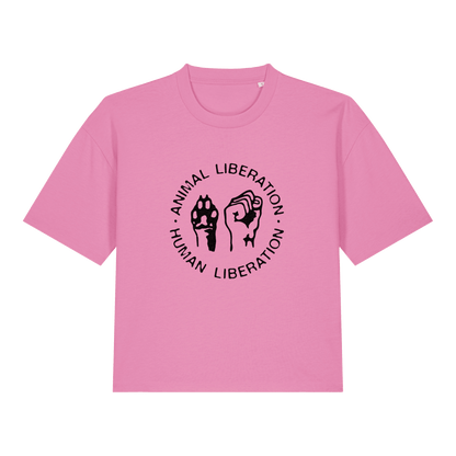 Animal Liberation Human Liberation Women's Boxy T-Shirt - Vegan America