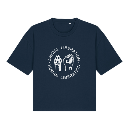 Animal Liberation Human Liberation Women's Boxy T-Shirt - Vegan America