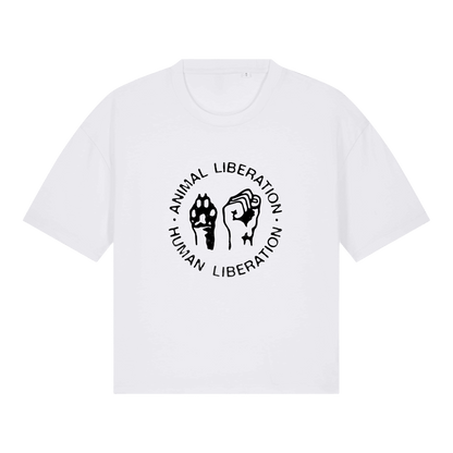 Animal Liberation Human Liberation Women's Boxy T-Shirt - Vegan America