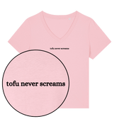 Tofu Never Screams Women's V Neck T-Shirt - Vegan America