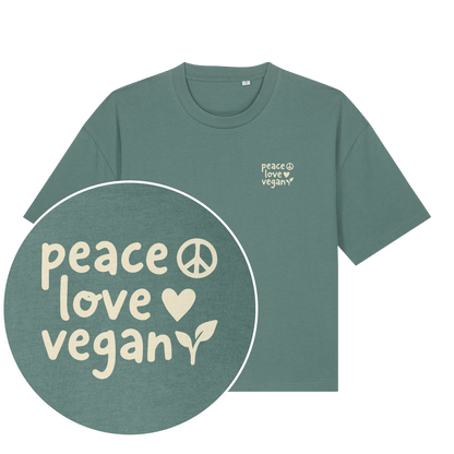 Peace Love Vegan Women's Boxy T-Shirt - Vegan America