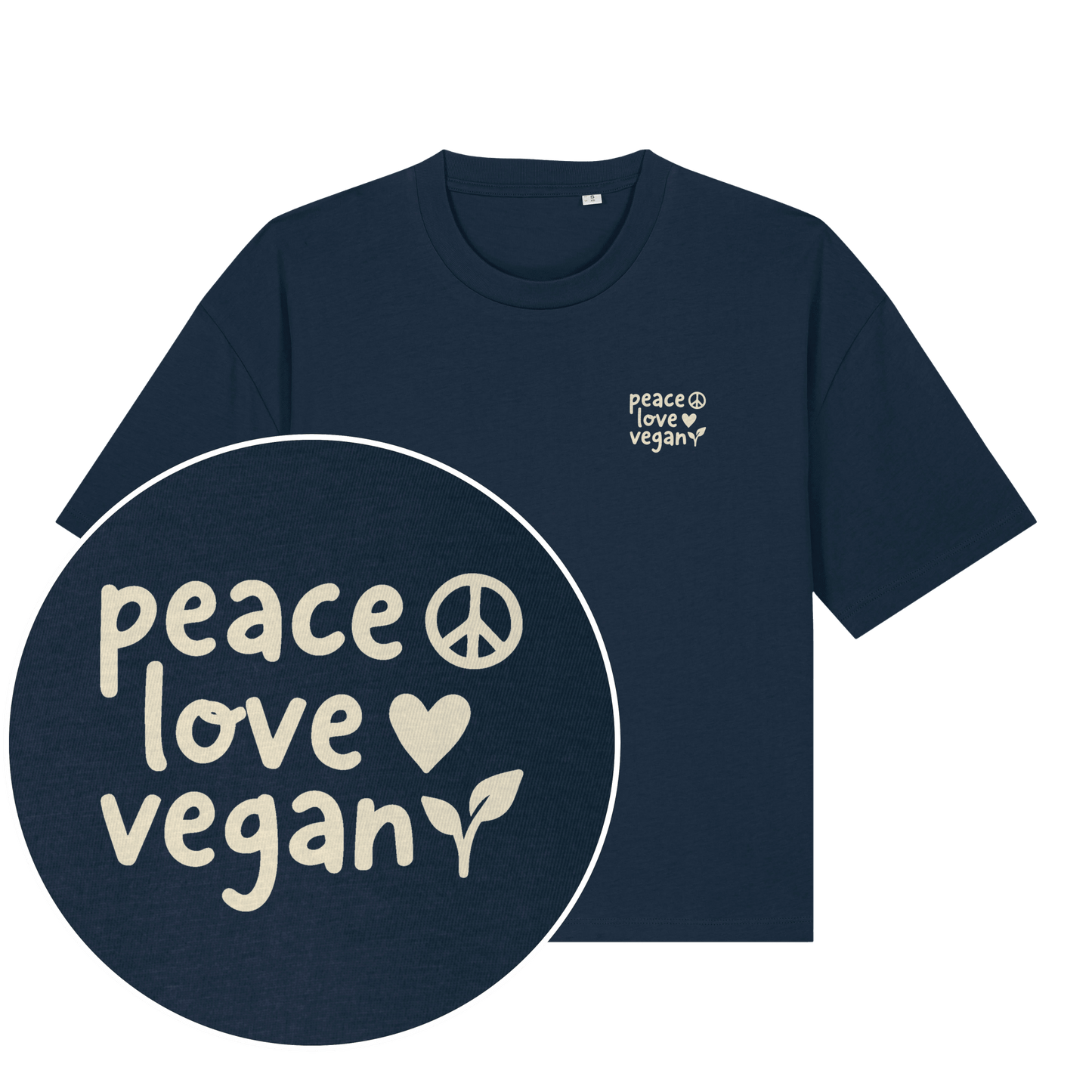 Peace Love Vegan Women's Boxy T-Shirt - Vegan America
