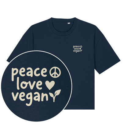 Peace Love Vegan Women's Boxy T-Shirt - Vegan America