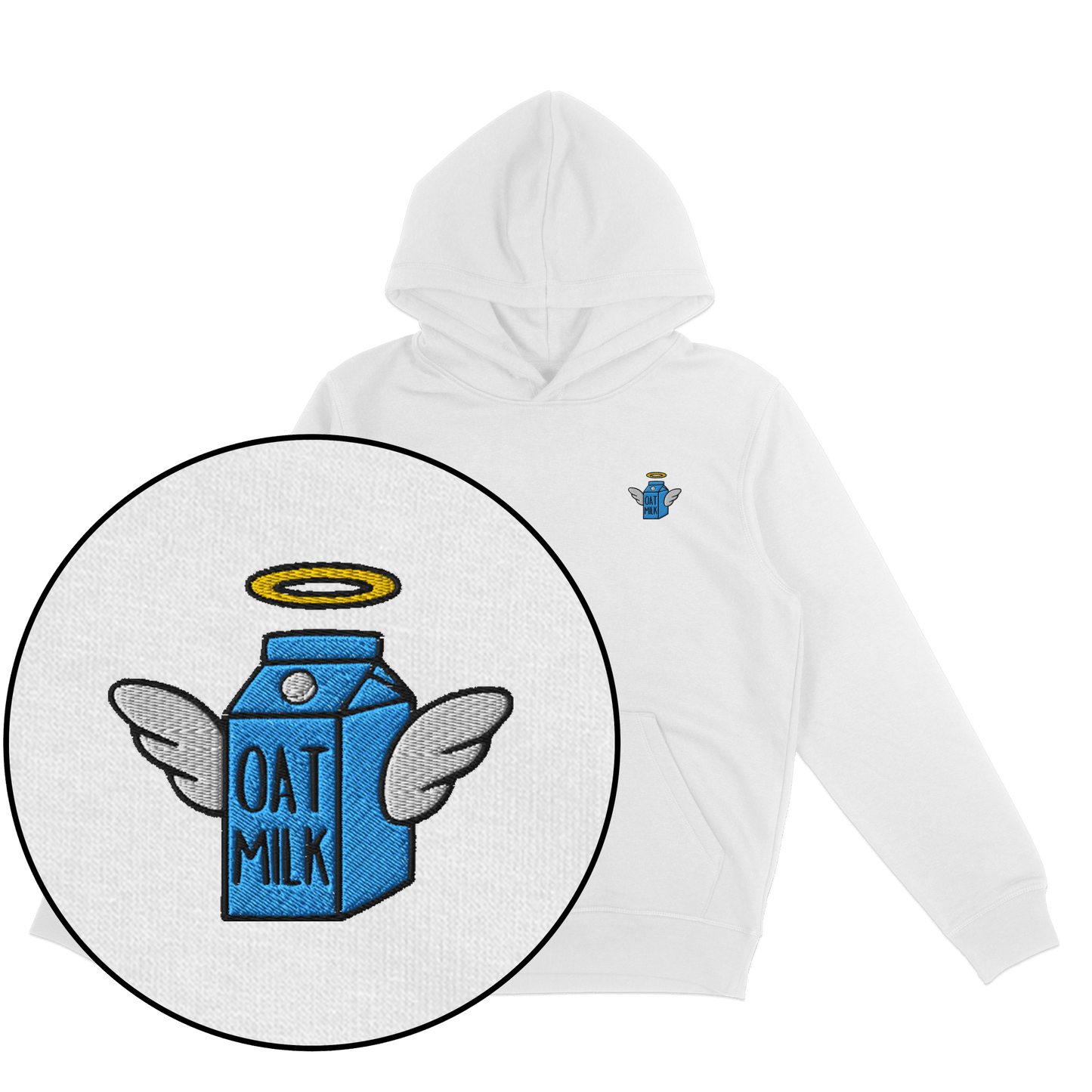 Oat Milk Hoodie (Embroidered) - Vegan America
