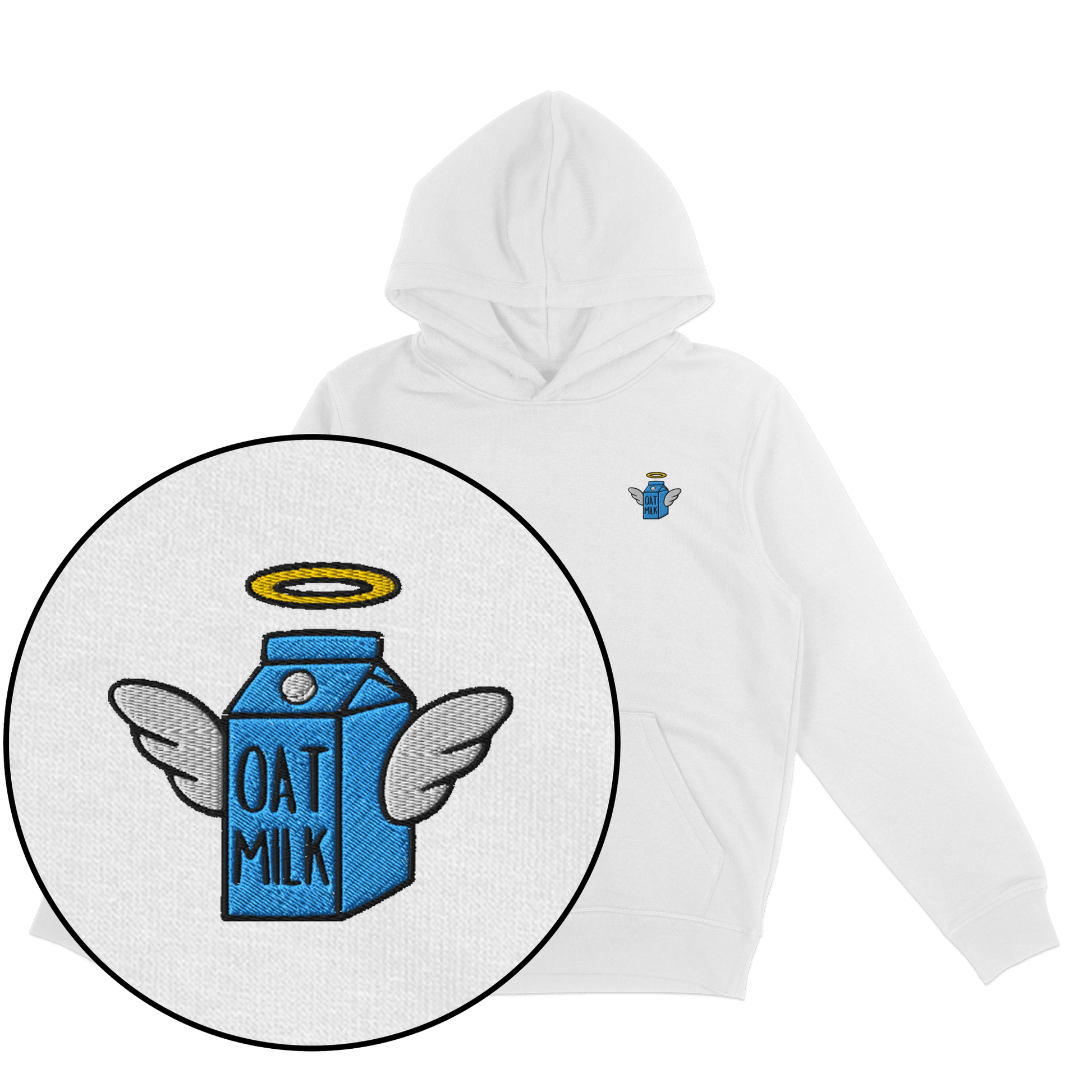 Oat Milk Hoodie (Embroidered) - Vegan America