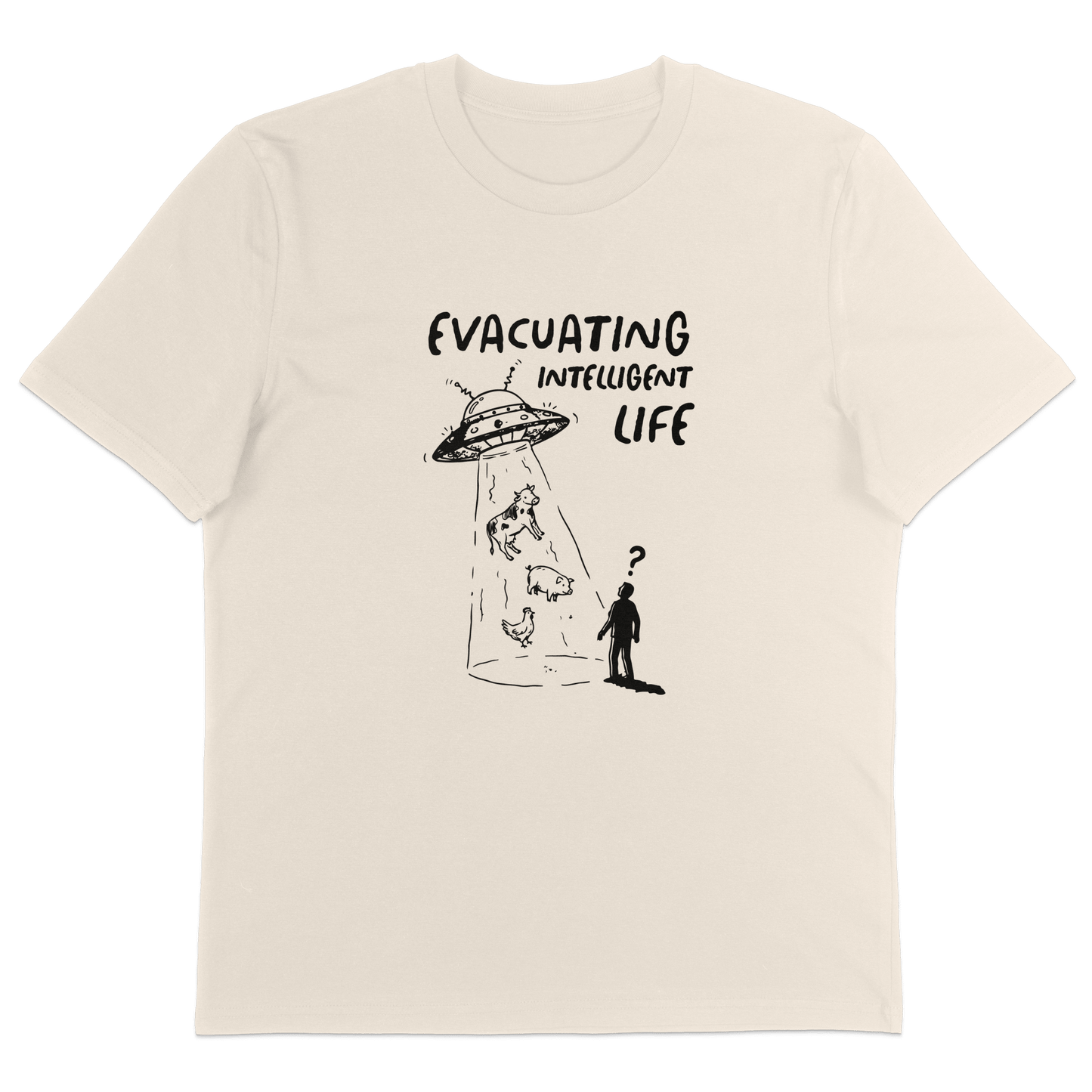 Evacuating Intelligent Life T-Shirt - Vegan America