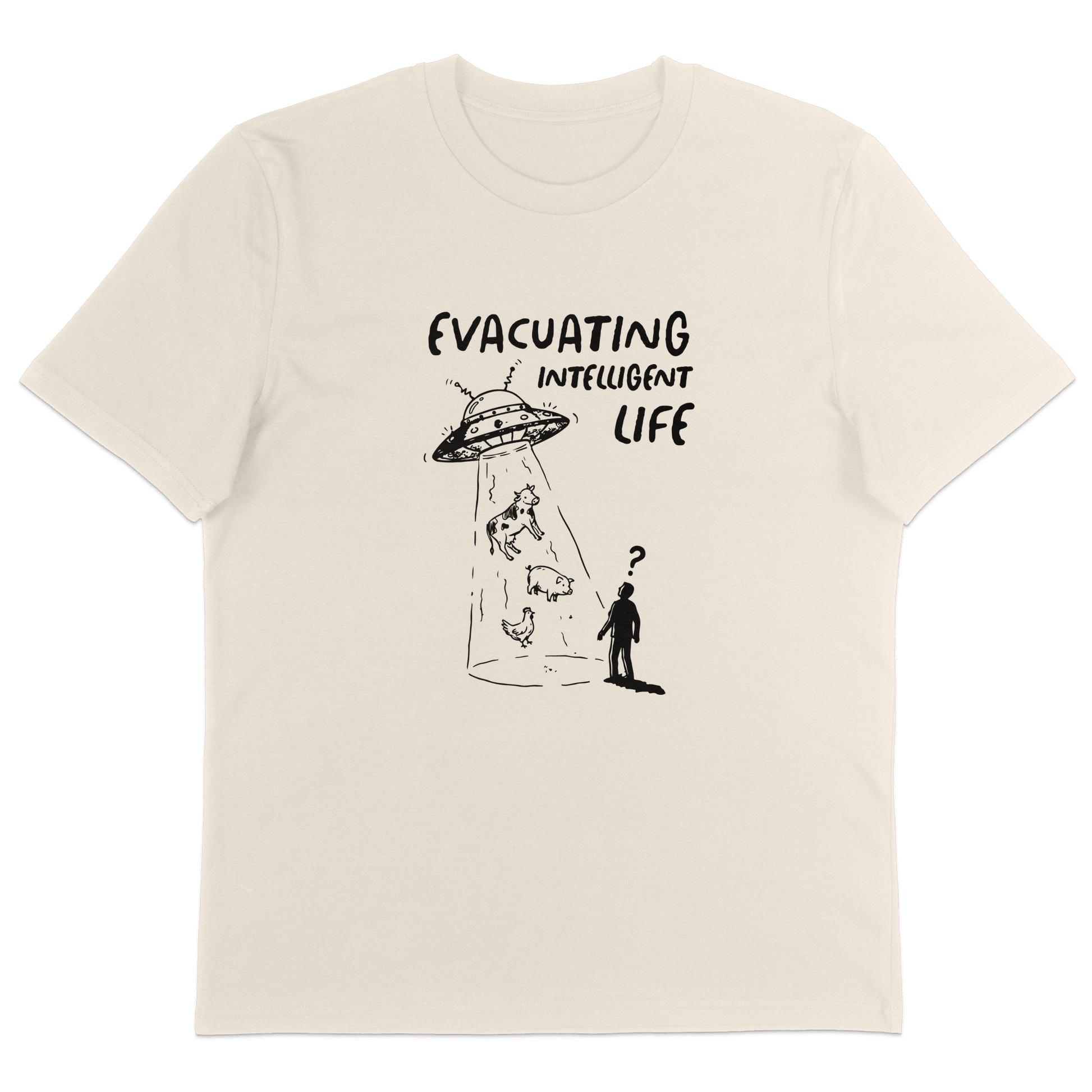 Evacuating Intelligent Life T-Shirt - Vegan America