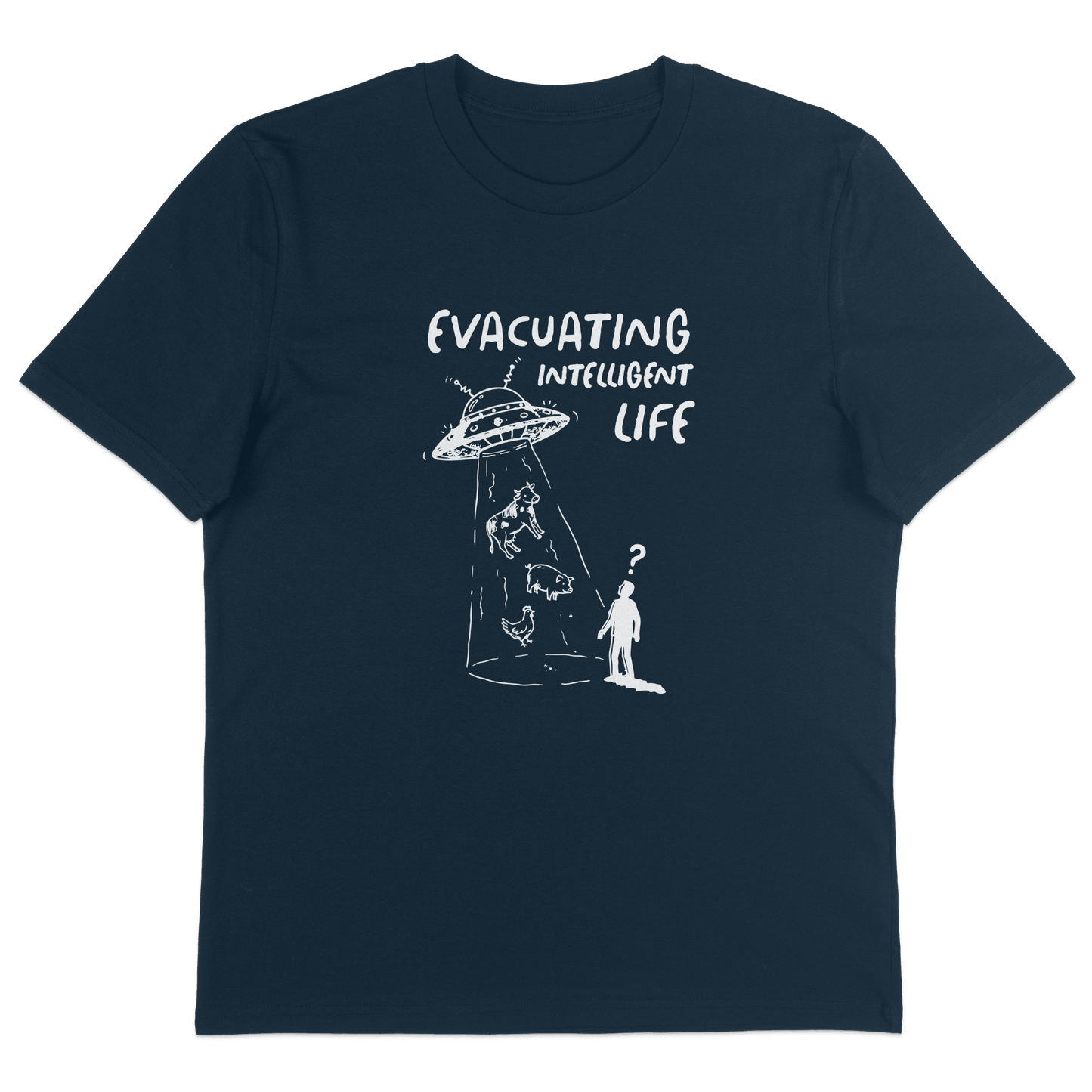 Evacuating Intelligent Life T-Shirt - Vegan America