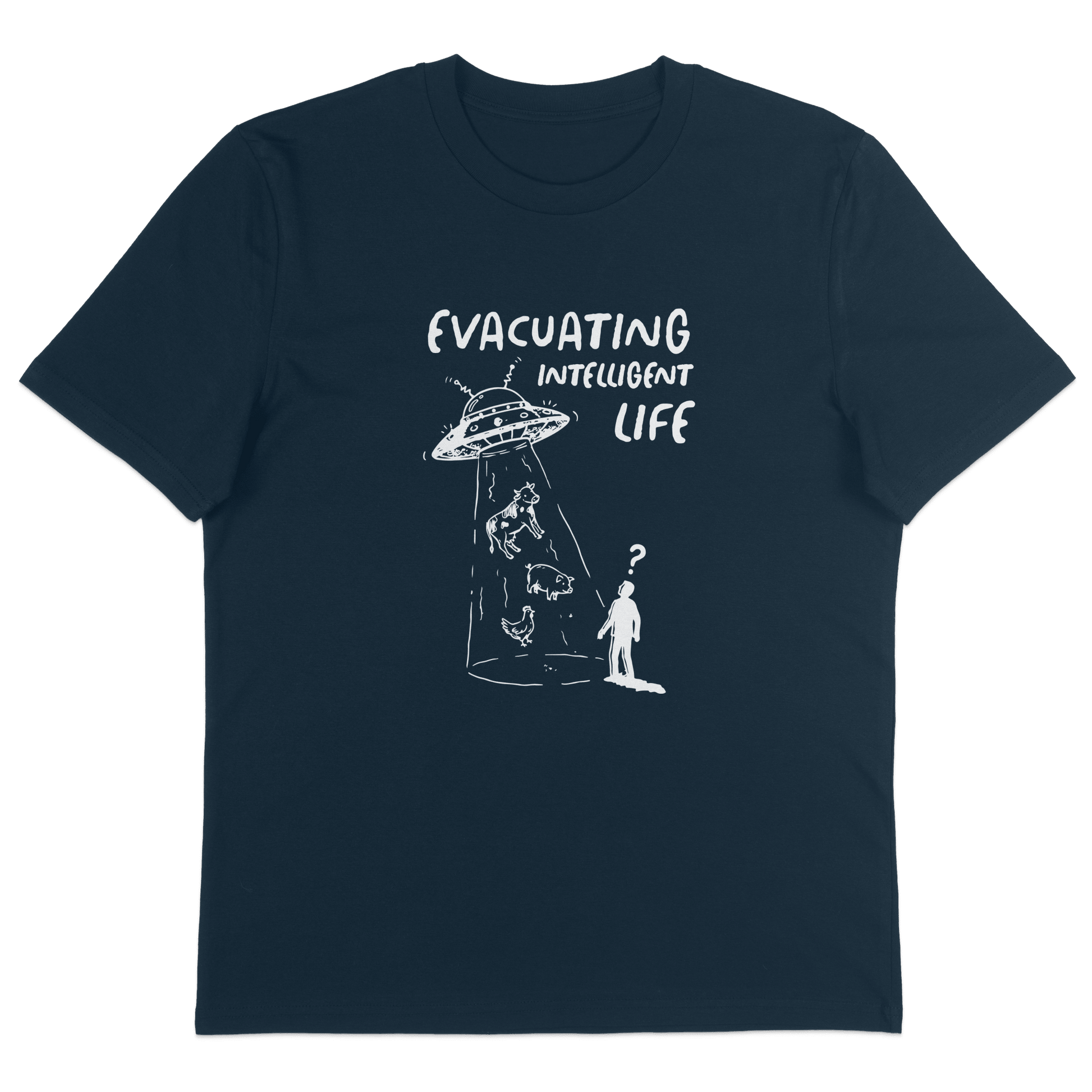 Evacuating Intelligent Life T-Shirt - Vegan America
