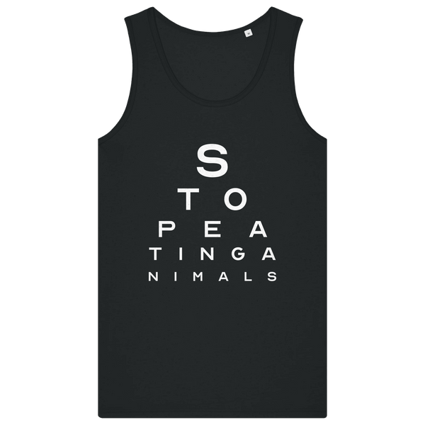 Stop Eating Animals Eye Exam Men's Tank Top - Vegan America