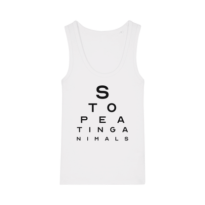 Stop Eating Animals Eye Exam Women's Tank Top - Vegan America