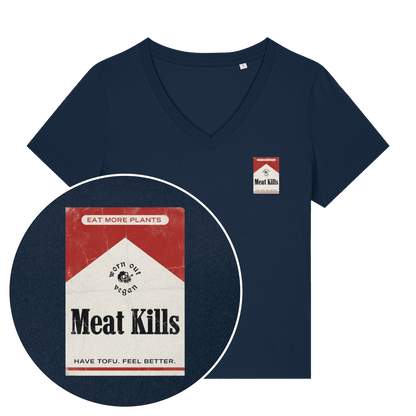 Meat Kills Women's V Neck T-Shirt - Vegan America