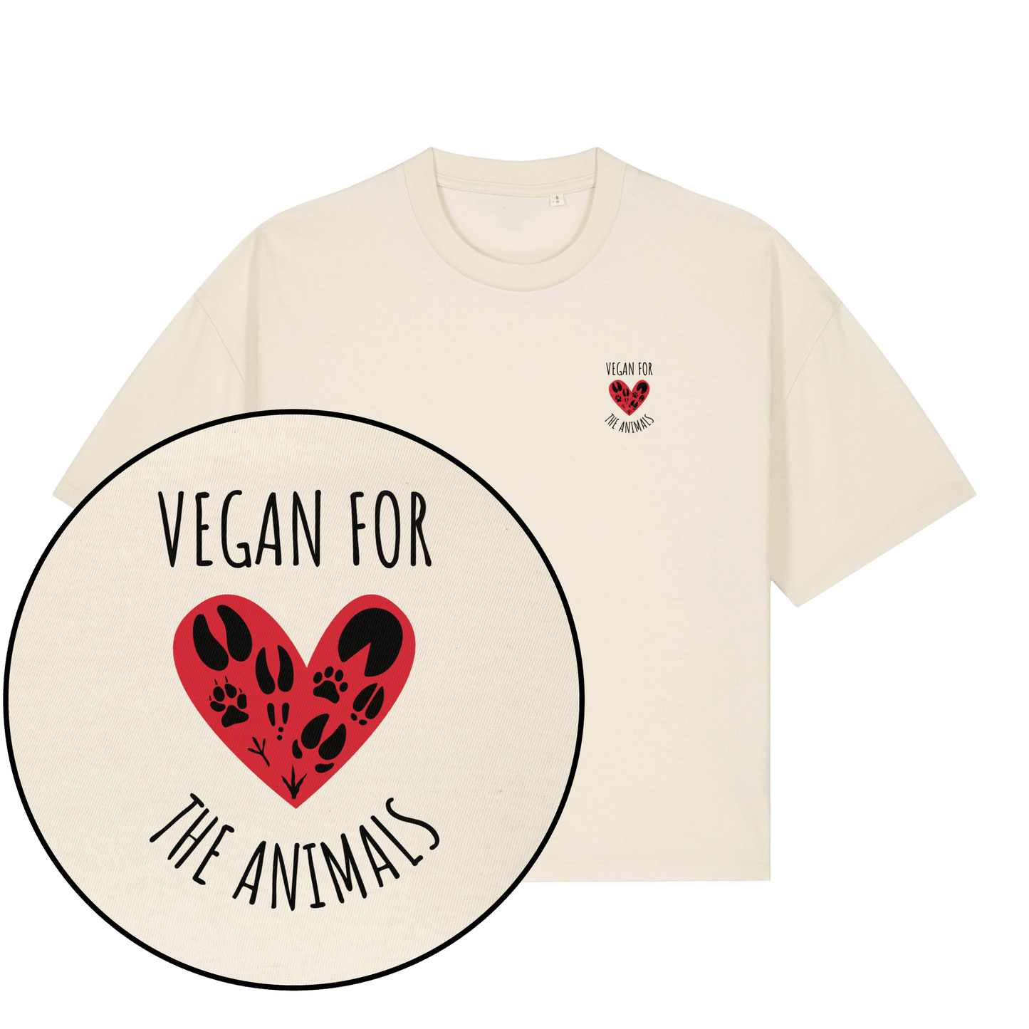 Vegan For The Animals Heart Women's Boxy T-Shirt - Vegan America