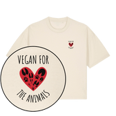 Vegan For The Animals Heart Women's Boxy T-Shirt - Vegan America