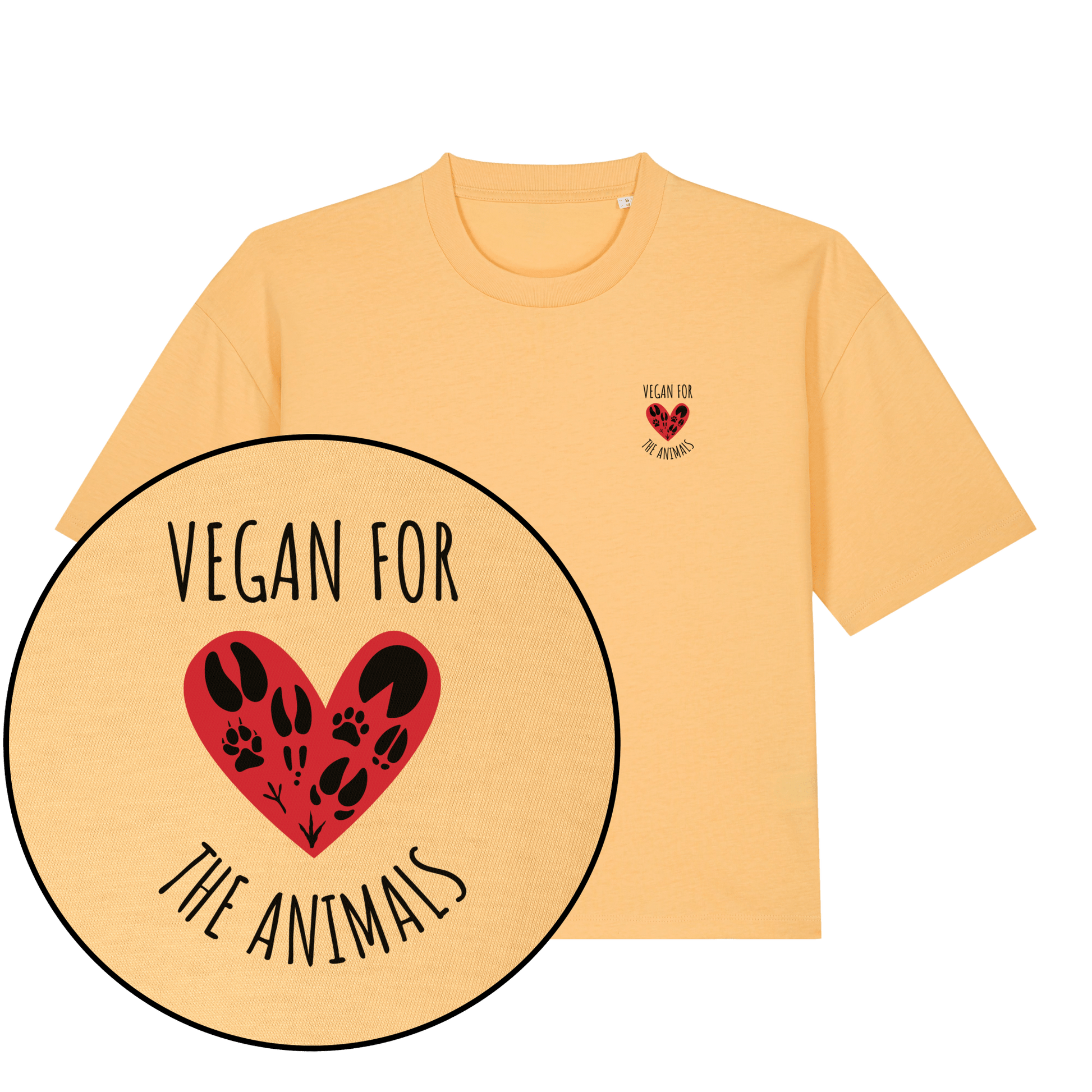 Vegan For The Animals Heart Women's Boxy T-Shirt - Vegan America
