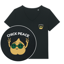 Chick Peace Women's V Neck T-Shirt