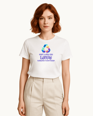 Just a Girl Who Loves Rainbows and Recycling - Eco Friendly TShirt - Vegan America