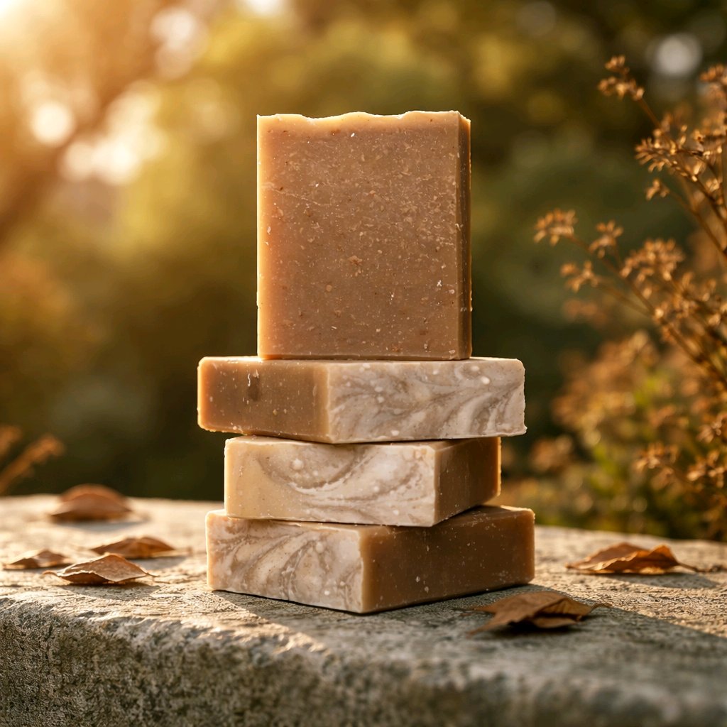 nag champa bar soap stack on stone rustic background