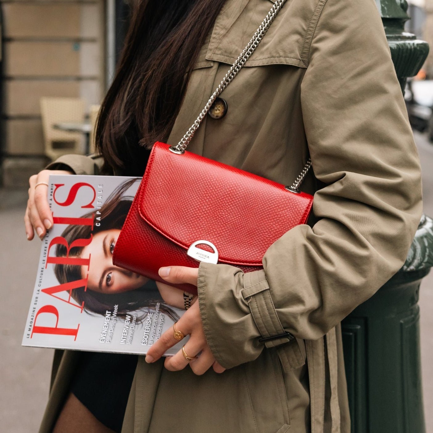 Mini Paname Lizard Uppeal™ Red Bag - Vegan America
