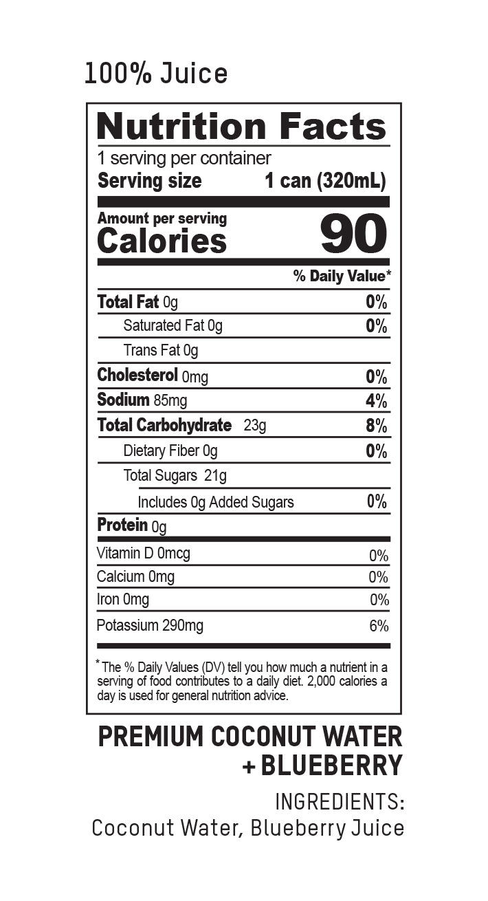 Premium Coconut Water + Blueberry - Vegan America