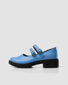 Twin Mary Jane Vegan Corn Leather Ballerinas | Baby Blue - Vegan America