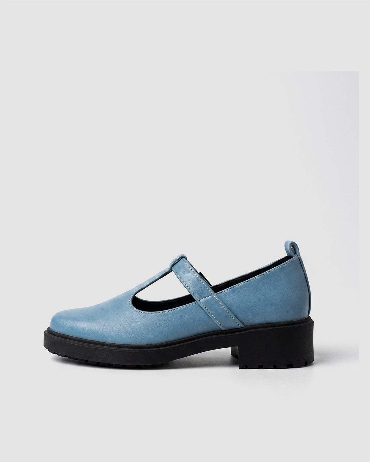 Baby Blue Mary Jane shoes women, vegan leather with strap, Curtsy BOHEMA