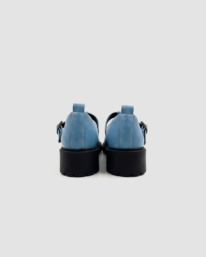 Baby Blue Mary Jane shoes women, vegan leather with strap, Curtsy BOHEMA