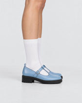 Baby Blue Mary Jane shoes women, vegan leather with strap, Curtsy BOHEMA