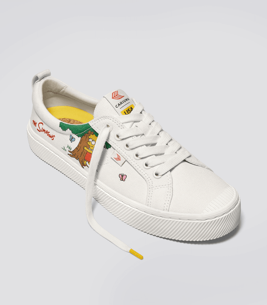 The Simpsons OCA Low White Canvas Lisa Tree Sneaker Women