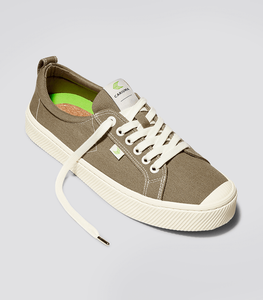 OCA Low Burnt Sand Canvas Contrast Thread Sneaker Women
