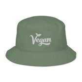 Organic Vegan Bucket Hat with Premium White Stitched Embroidery - Vegan America