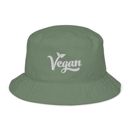 Organic Vegan Bucket Hat with Premium White Stitched Embroidery - Vegan America