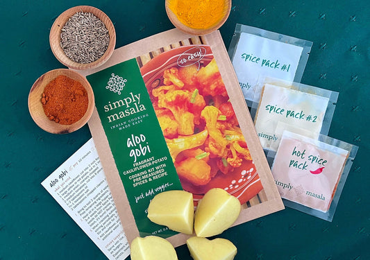 Aloo Gobi - Fragrant Cauliflower Potato - Indian Cooking Kit with Spices and Recipe