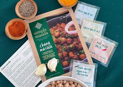 Chana Masala - Chickpeas in a tangy sauce - Indian Cooking Kit with Spices and Recipe